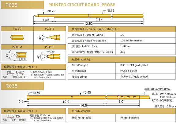 035測試探針規(guī)格、測試探針生產(chǎn)廠家