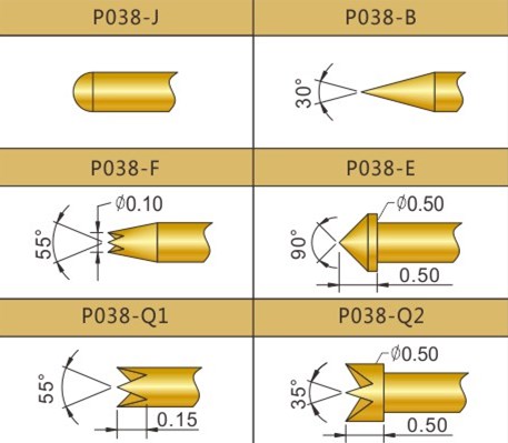 PA038測試探針頭型，華榮華探針廠家